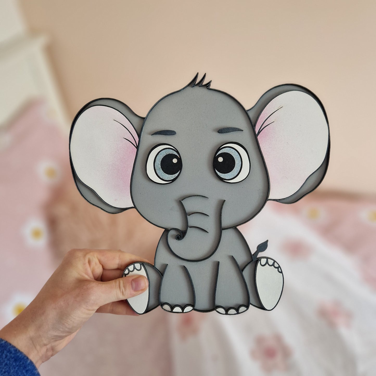 Wooden elephant Childrens nursery decor