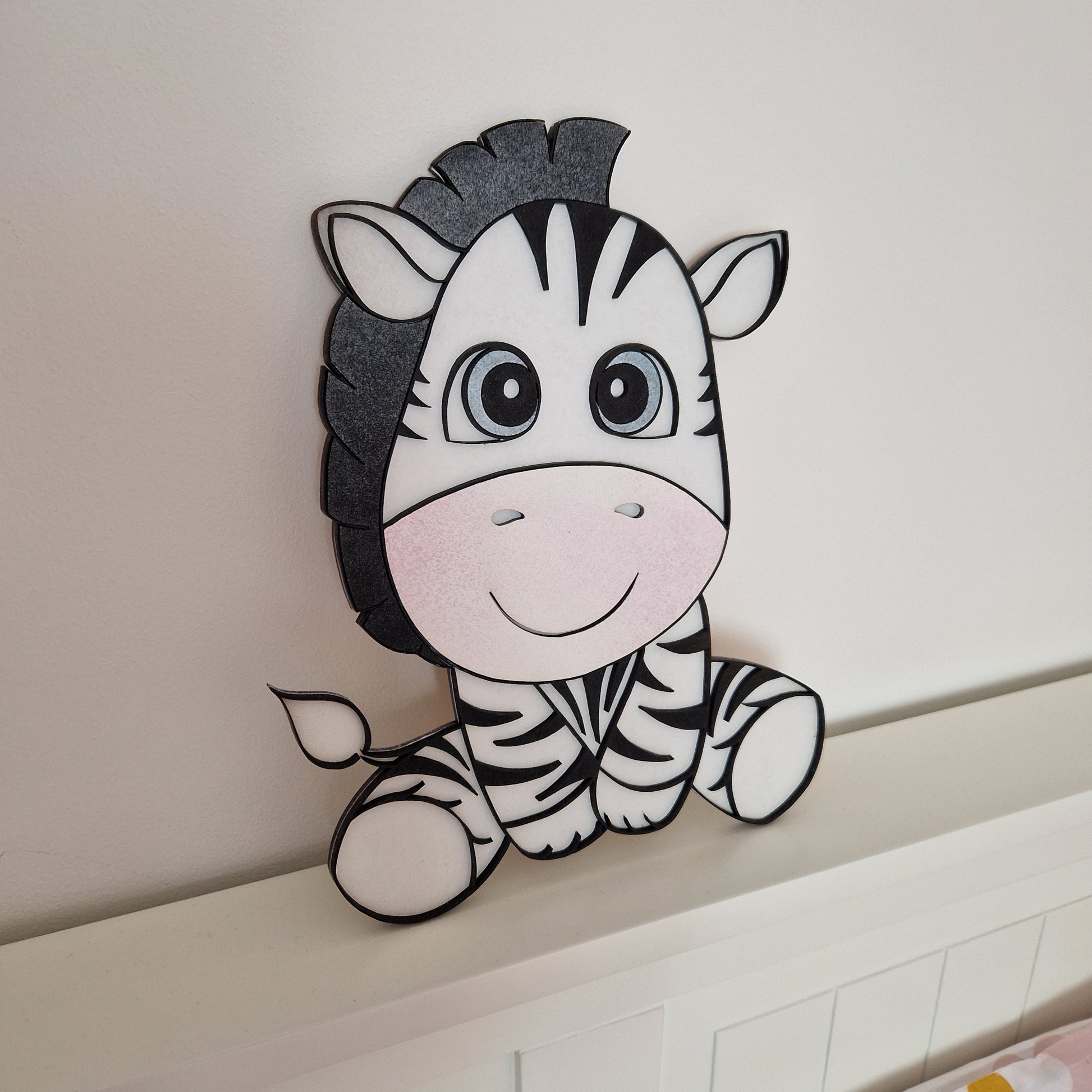 Laser cut 3D zebra nursery decor