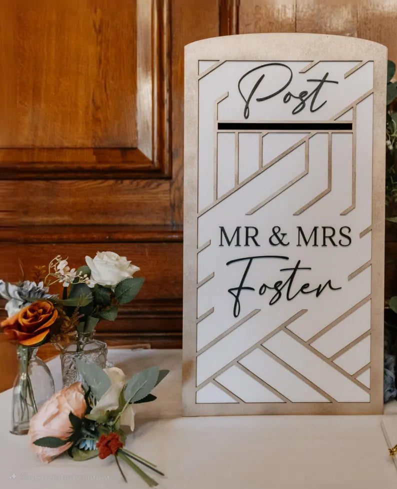 Wedding Post Box - Geometric