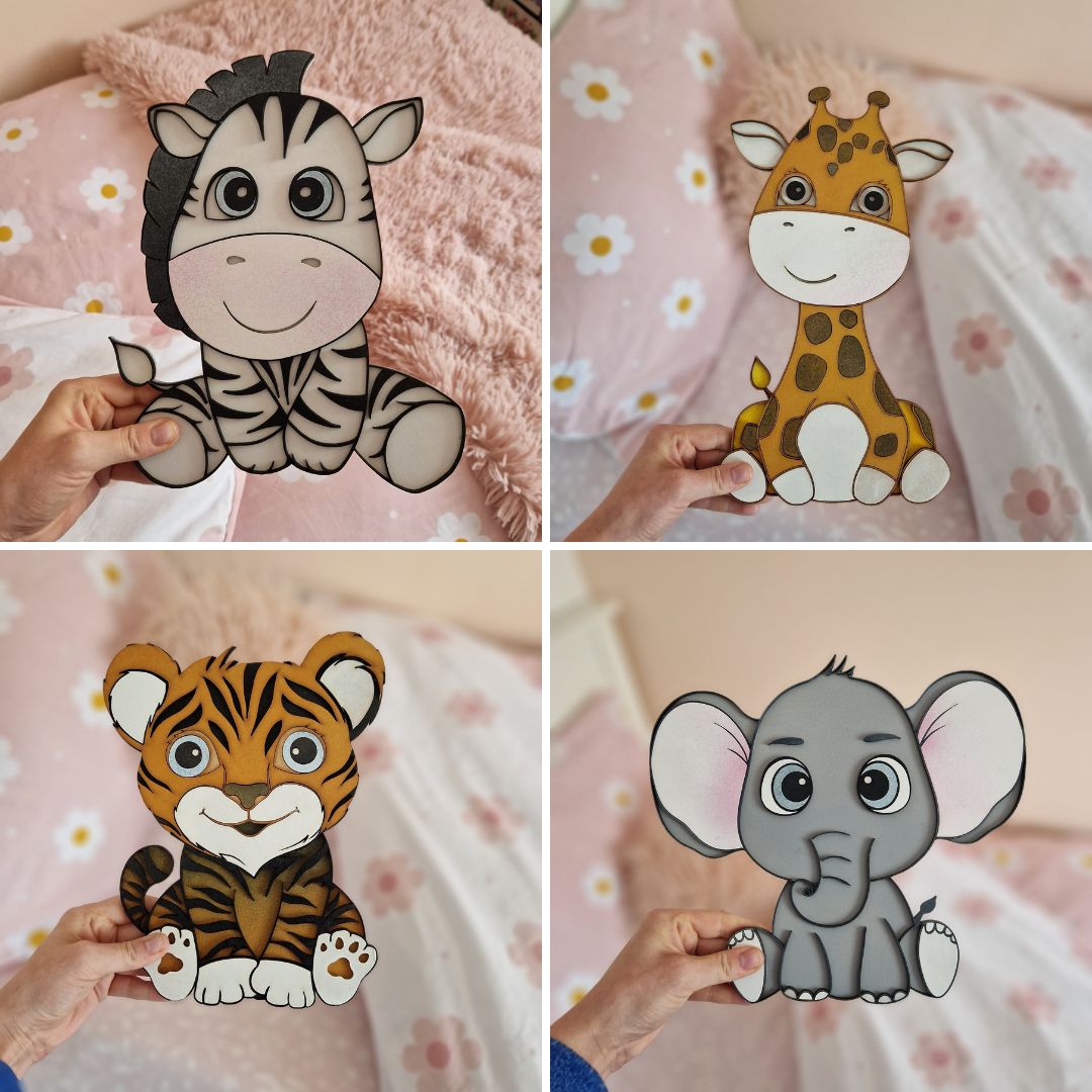 Children's safari animals wall decoration