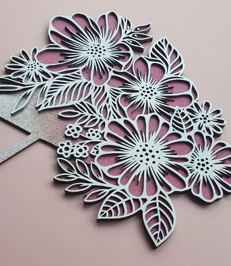 Intricately detailed floral design with large letter background. Perfect for Children's wall.