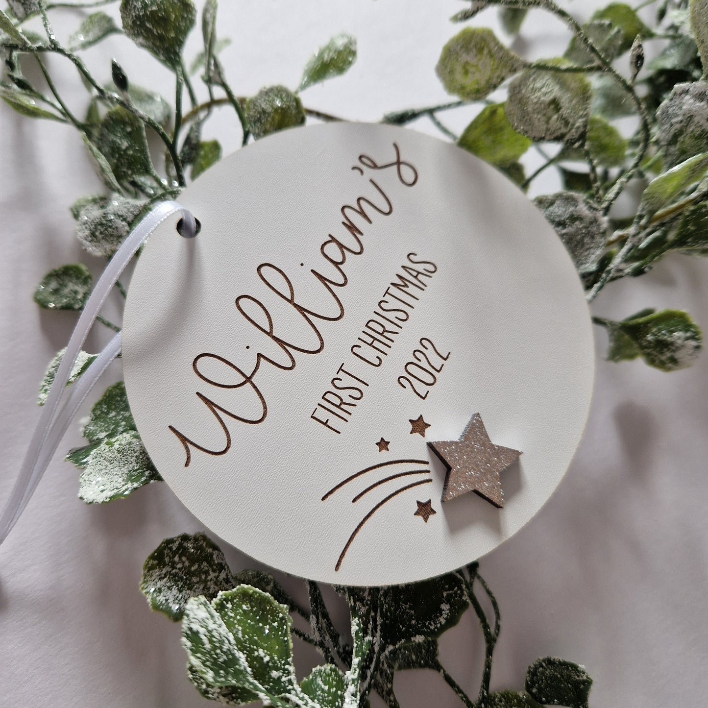 First Christmas engraved hanging decoration