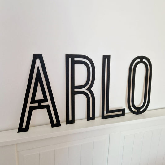 Modern Wooden Name Sign